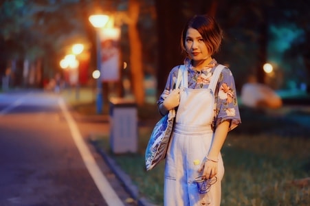 日落-黄昏-人像-深圳大学-美女 图片素材