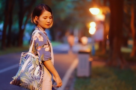 日落-黄昏-人像-深圳大学-美女 图片素材