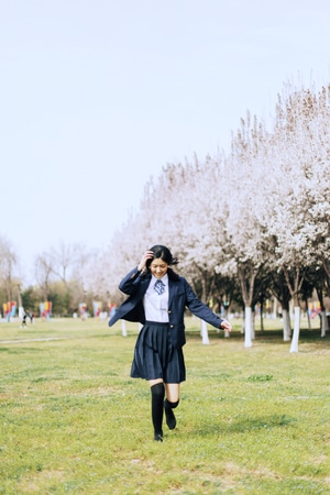 西安写真-西安约拍-樱花写真-jk-少女 图片素材
