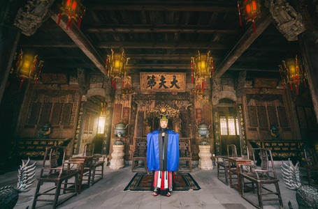 古风-汉服-环境人像-秋月半弯-色彩 图片素材