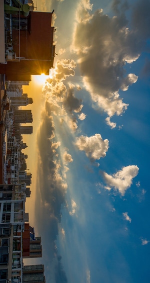 秋月半弯-色彩-天空-风景-风光 图片素材