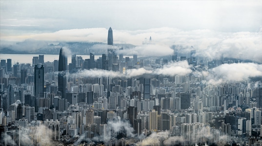 看你的城市-宅家-风光-大厦-云雾 图片素材