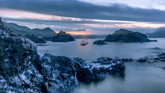 日落-看海-风光-风景-自然 图片素材