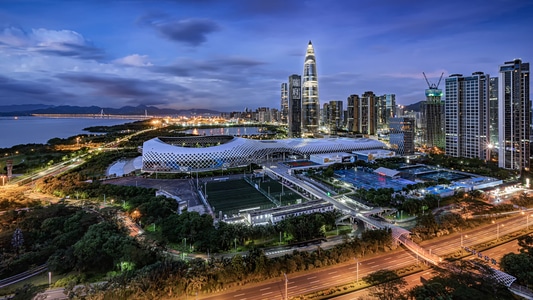 夜色-城市色彩-城市-建筑-高楼 图片素材