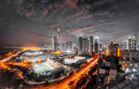 看你的城市-晚霞-城市夜景-夜景-夜景 图片素材
