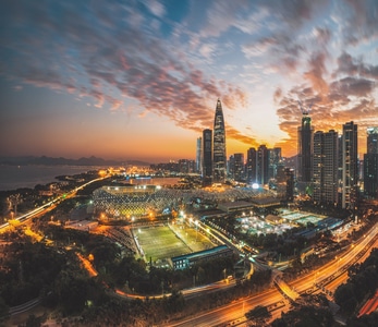 夜色-城市色彩-城市-建筑-高楼 图片素材