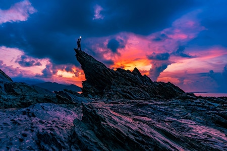 海滩-夜景-日出-自然风光-风光 图片素材