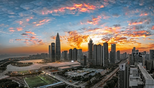 夜色-城市色彩-城市-建筑-高楼 图片素材