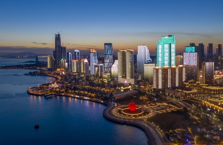 风光-你好2020-浮山湾-夜景-城市 图片素材