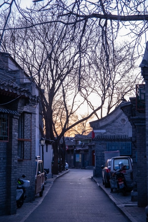 北京-胡同-什刹海-街拍-天空 图片素材