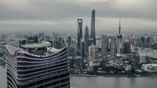 旅行-风光-飞机-上海-航拍 图片素材