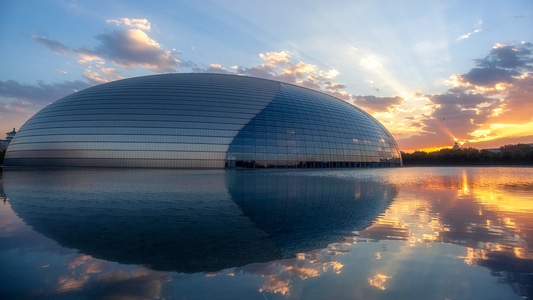 冬日暖阳-建筑-房屋-国家大剧院-北京 图片素材