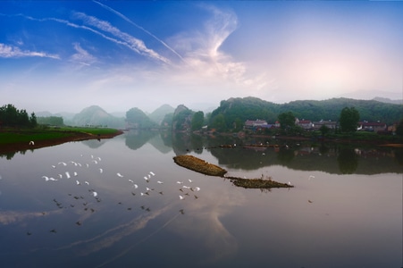 生态湿地-丹霞地貌-当阳风景-百宝寨风光-免费景区 图片素材