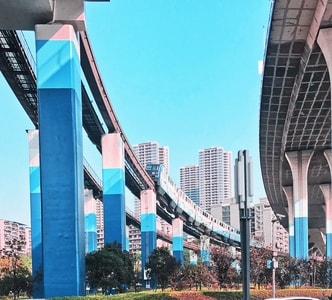 勒是雾都-重庆-交通-轻轨-地铁 图片素材
