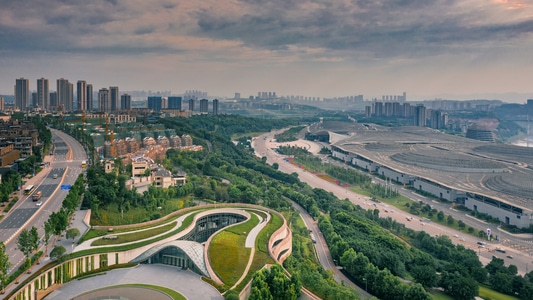 重庆市-薄雾-上帝视觉-风光-天空 图片素材