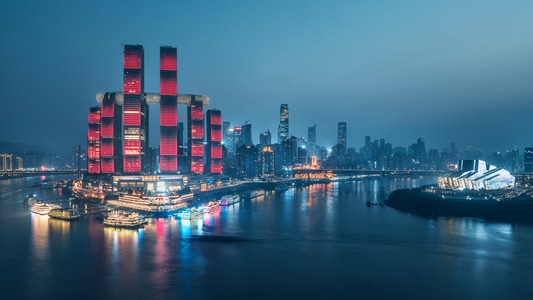 看你的城市-线条-夜色-夜景-地标 图片素材