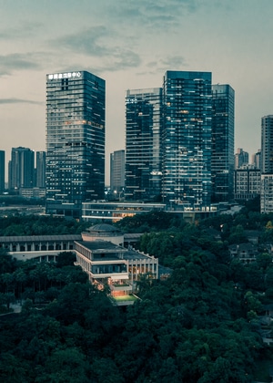 重庆市-宁静-建筑-上帝视觉-旅行 图片素材