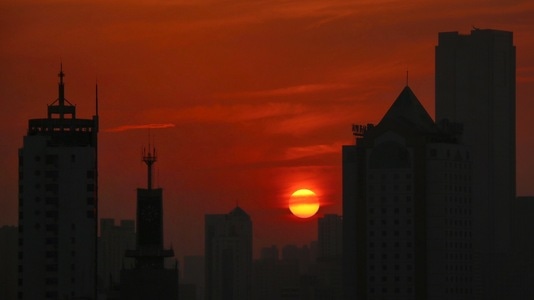 城市-夕阳-色彩-清风阁-记录生动时刻 图片素材