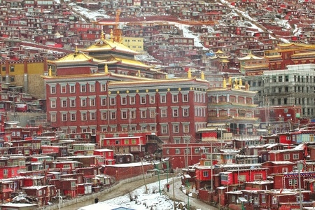 风光-旅行-摄影-拼图游戏-色达佛学院 图片素材