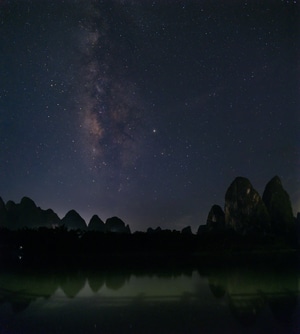 桂林-阳朔-星空-佳能-6d 图片素材