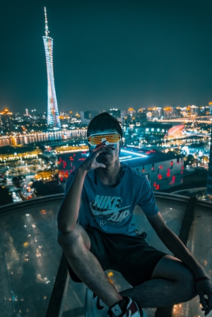夜色-rooftop-城市风光-风光-广州 图片素材