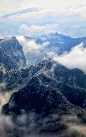 雪后云海-张家界天门山-风光摄影-风景-风光 图片素材