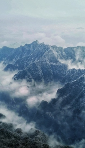 雪后云海-张家界天门山-风光摄影-风景-风光 图片素材