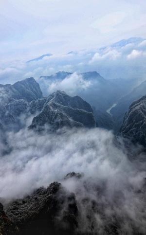 雪后云海-张家界天门山-风光摄影-风景-风光 图片素材