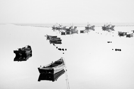 海港-船-影-黑白-海港 图片素材