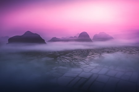 桂林-梦幻-紫色-粉色-玻璃田 图片素材