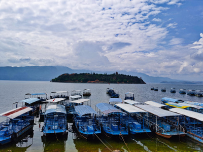 风景-船-抚仙湖-湖边-旅游 图片素材