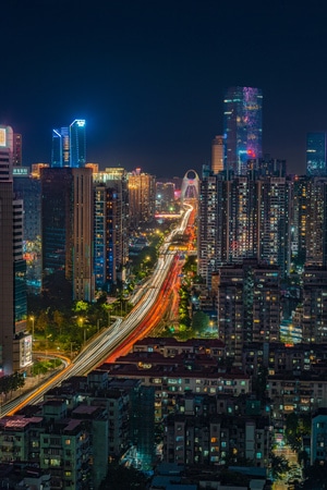 广州-夜景-延时-城市-城市风光 图片素材