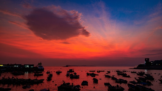 深圳-日落-海边-风景-风光 图片素材