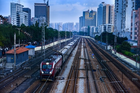 街拍-铁路-城市-铁道-铁路 图片素材