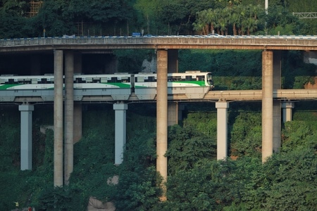 重庆-轨道-水坝-城市-轻轨 图片素材