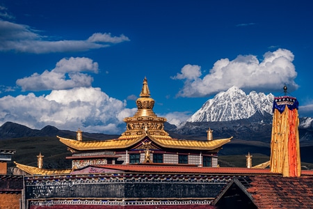 自然-风光-塔公-寺庙-风景 图片素材