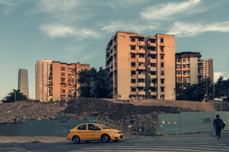 城市-拆迁-街道-斑马线-道路 图片素材