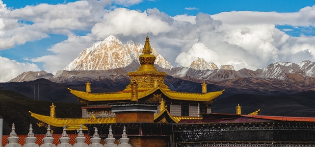 秋天-山⛰️-塔公-塔-古建筑 图片素材