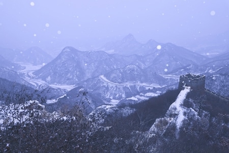 风光-长城-雪-长城-风光 图片素材