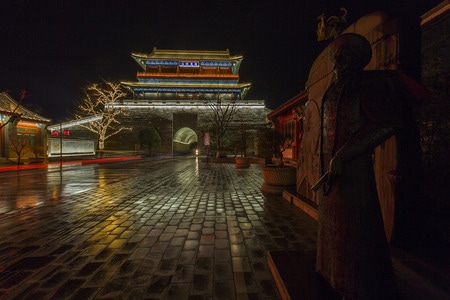 夜色-风光-古建筑-塔楼-城关 图片素材