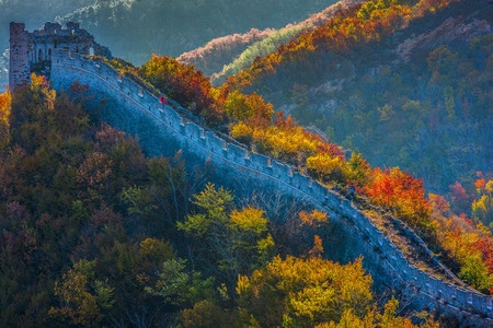 风光-晨色-风景-古建筑-长城 图片素材