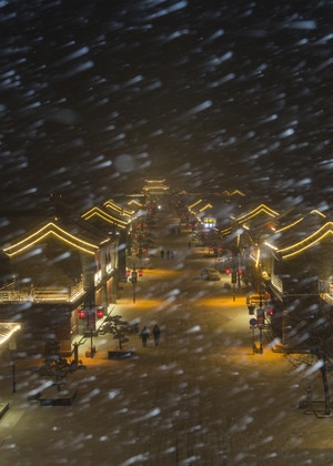 我要上封面-风光-古城-夜景-雪夜 图片素材