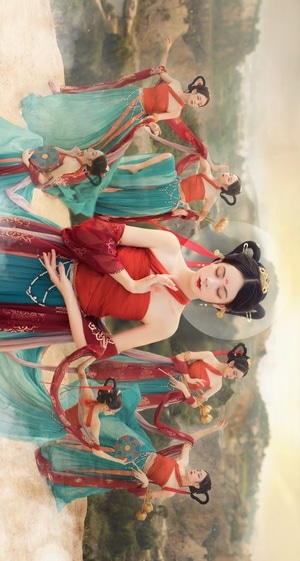 敦煌-古风-汉服写真-飞天-美人 图片素材