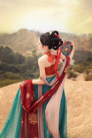 敦煌-古风-汉服写真-飞天-美人 图片素材
