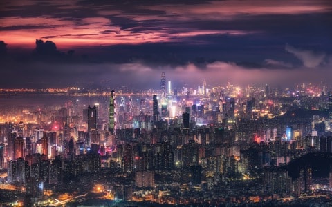 2019inf招募-爬楼-深圳-夜景-城市风光建筑 图片素材