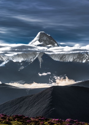 贡嘎雪山-川西-巅峰-风景-风光 图片素材