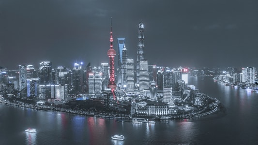 上海-旅行-航拍-夜景-城市 图片素材