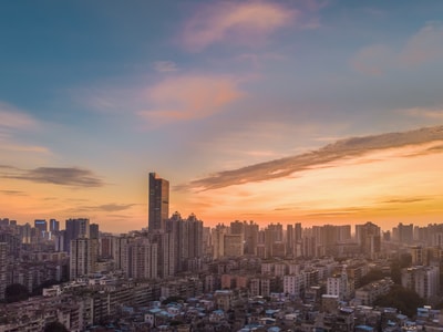 落日-黄昏-建筑-广州-城市 图片素材