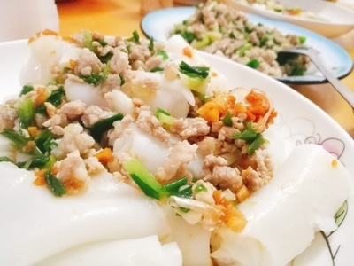 美食-日常-生活-摄影-香葱肉沫斋肠粉 图片素材