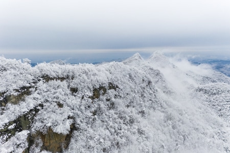 武当山-雪景-航拍-武当山雪景-山水 图片素材